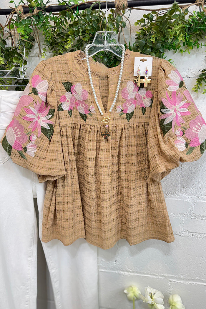 Puff Sleeve Floral Top