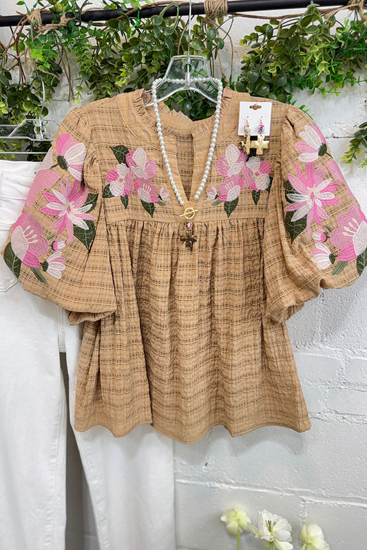 Puff Sleeve Floral Top