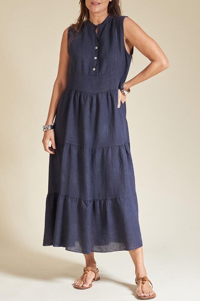 Sleeveless Solid Color Pullover Dress