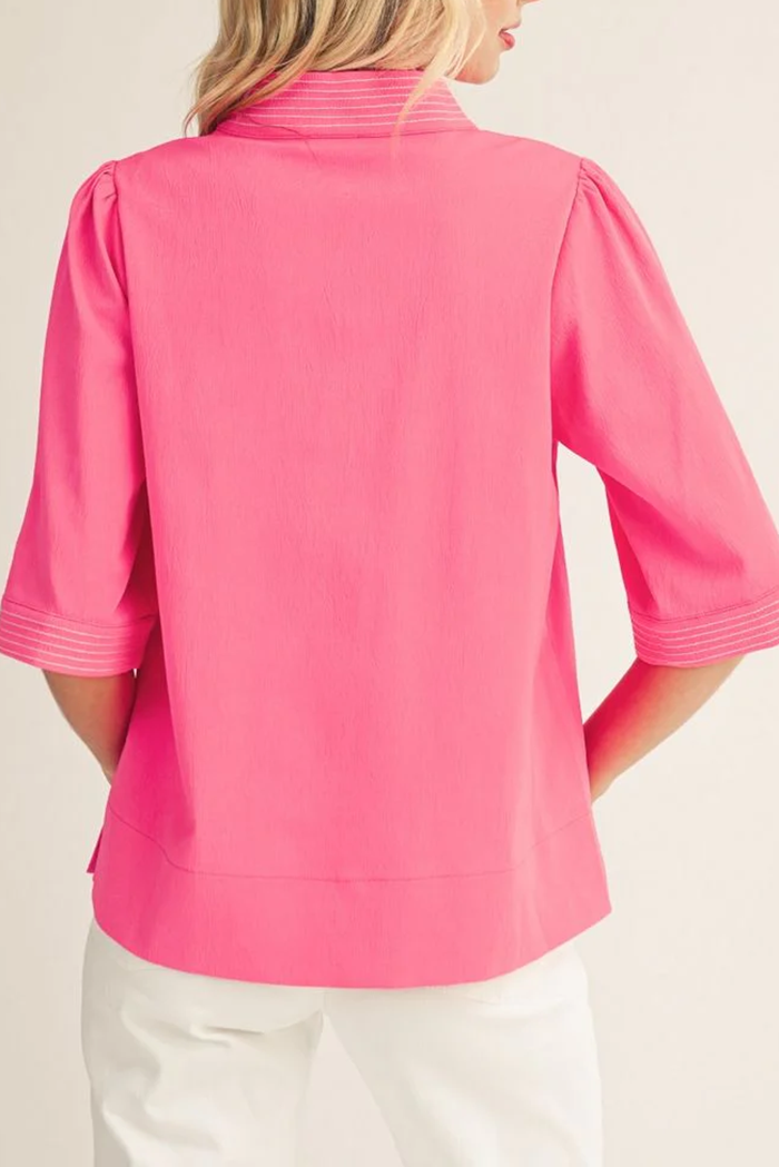 Casual Stripe Trim Top