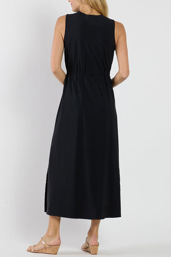 Slit Waist Belt Dress