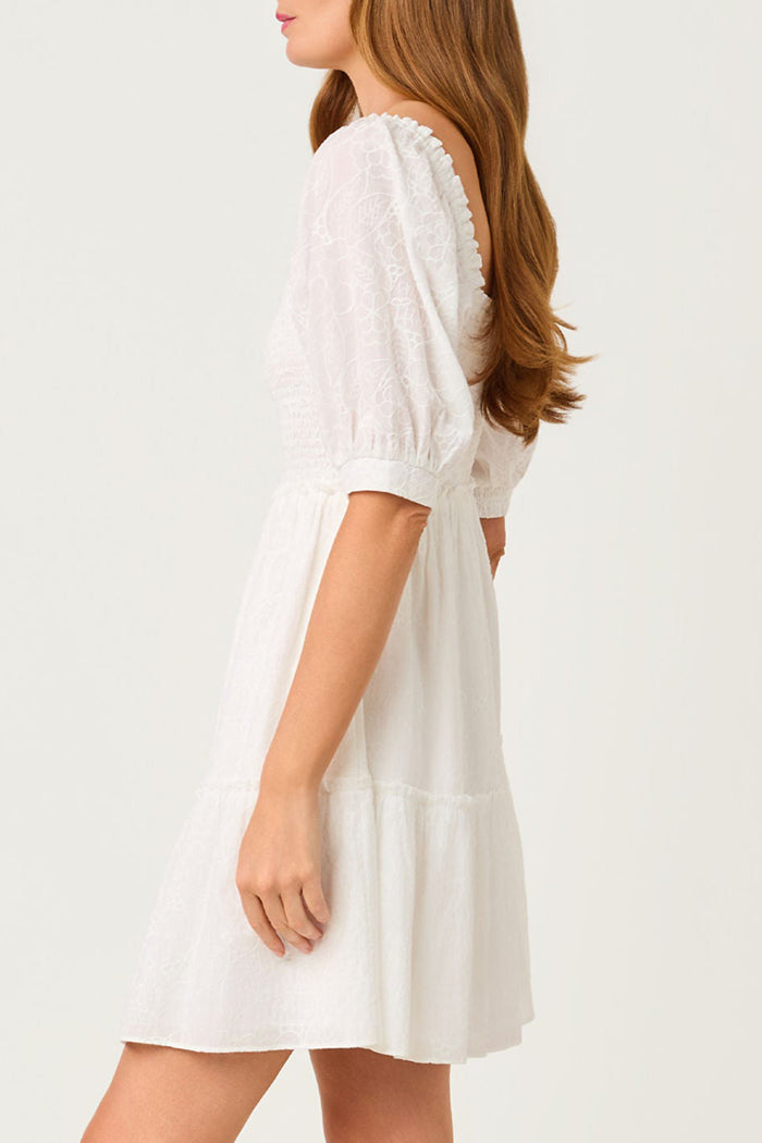 Puff Sleeve Smocked Tiered Dress
