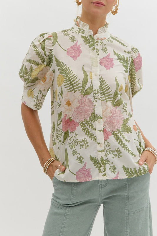 Floral Button Up Blouse