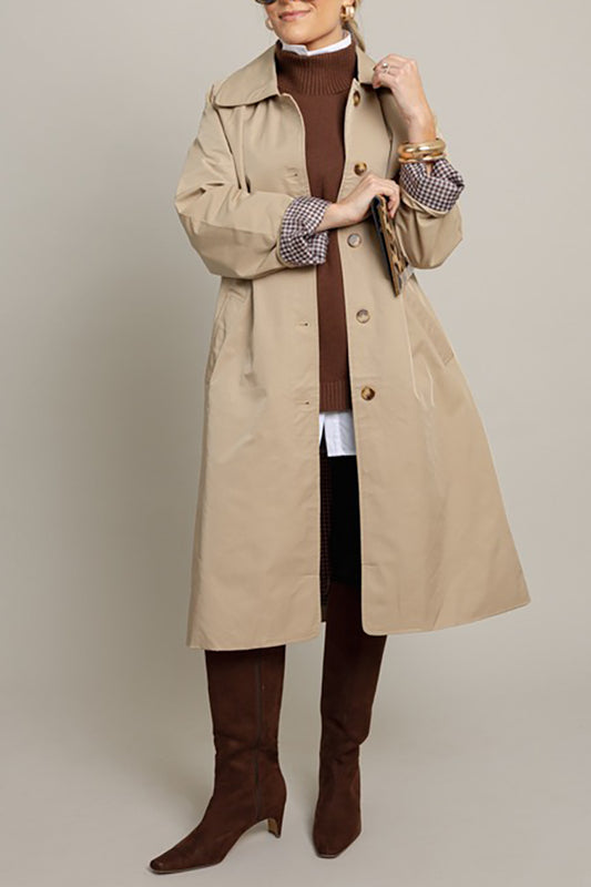 Classic  Button-Front Pocket Trench Coat