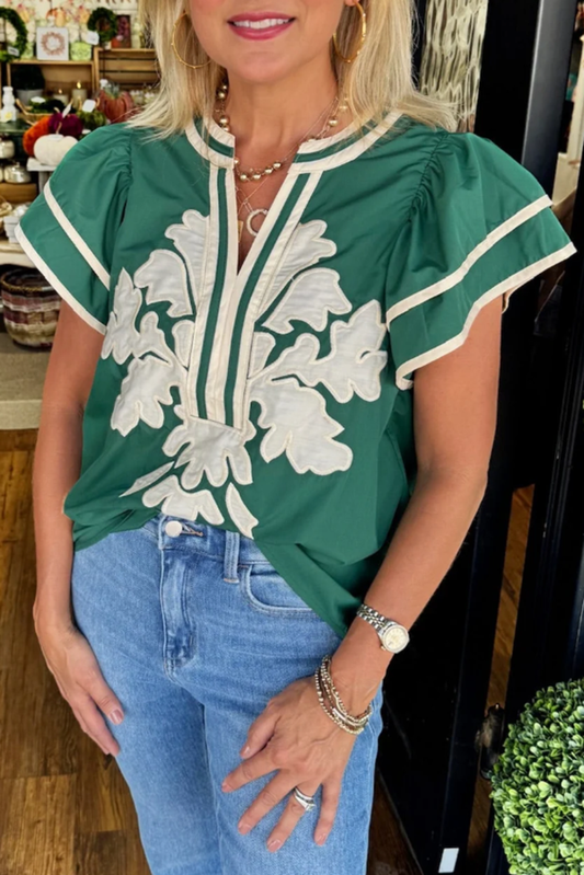 Flutter Sleeve Floral Top