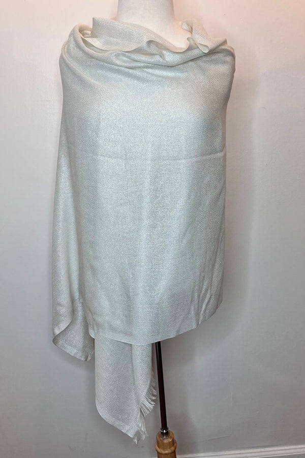 Solid Metallic Woven Evening Wrap