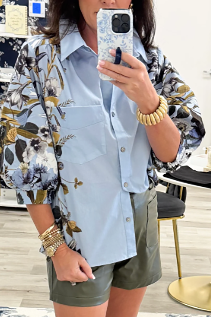 Casual Pocket Floral Top