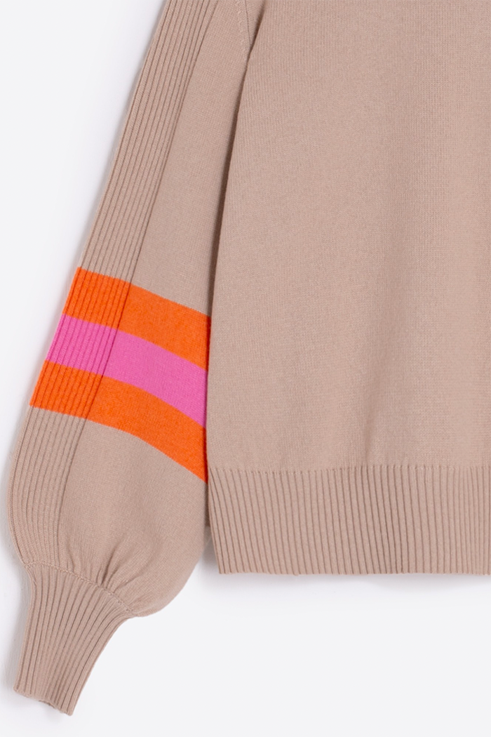 Balloon Sleeve Stripe Sweater
