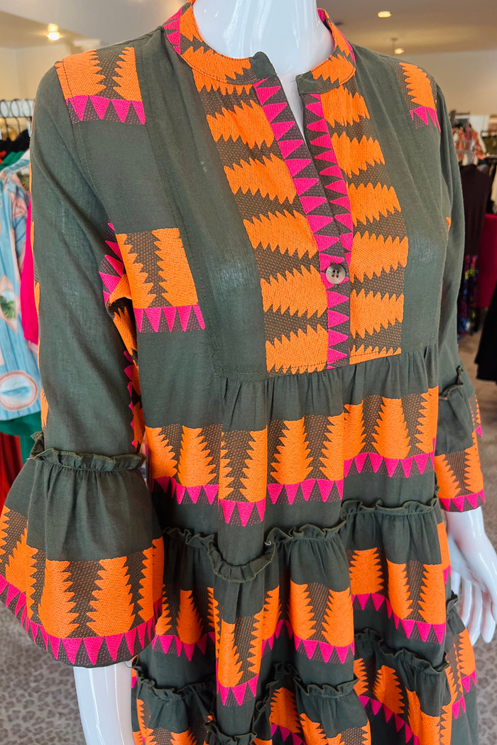 Casual Ruffles Detail Tiered Dress