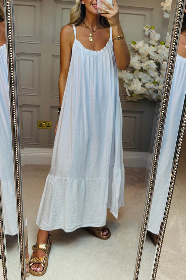 Casual Solid Color Halter Dress