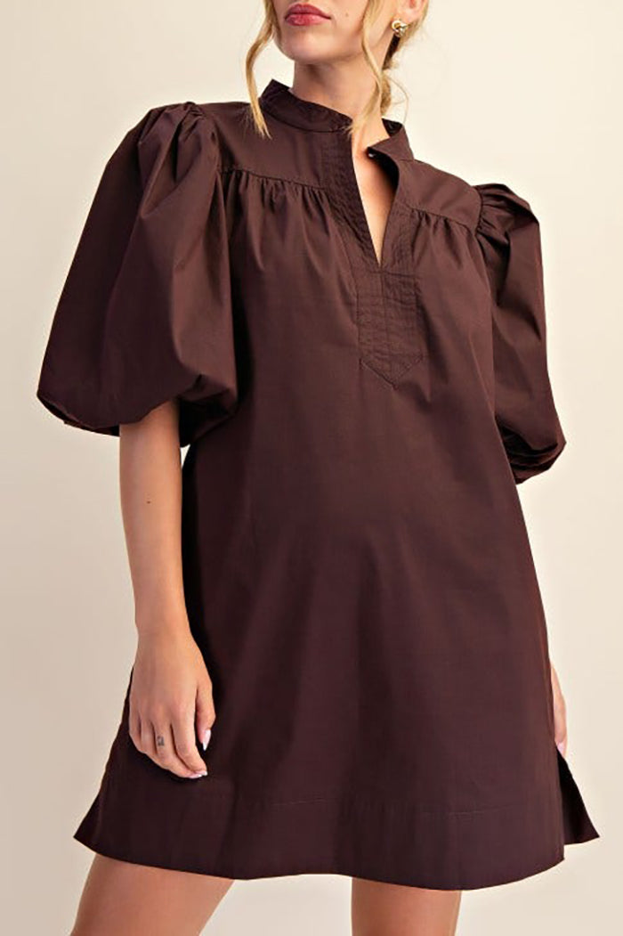 Casual Puff Sleeve Dress