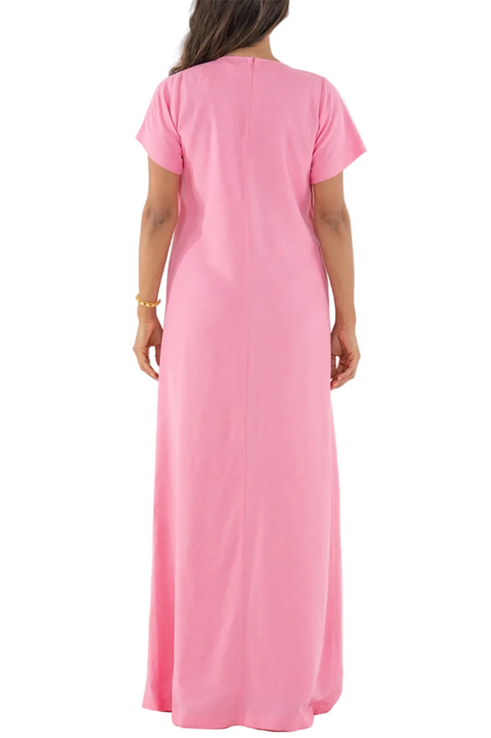 Print Short Sleeve Maxi Dress