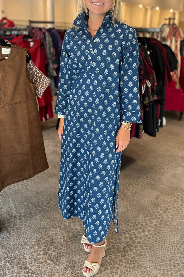 Casual Paisley Pattern Pocket Dress