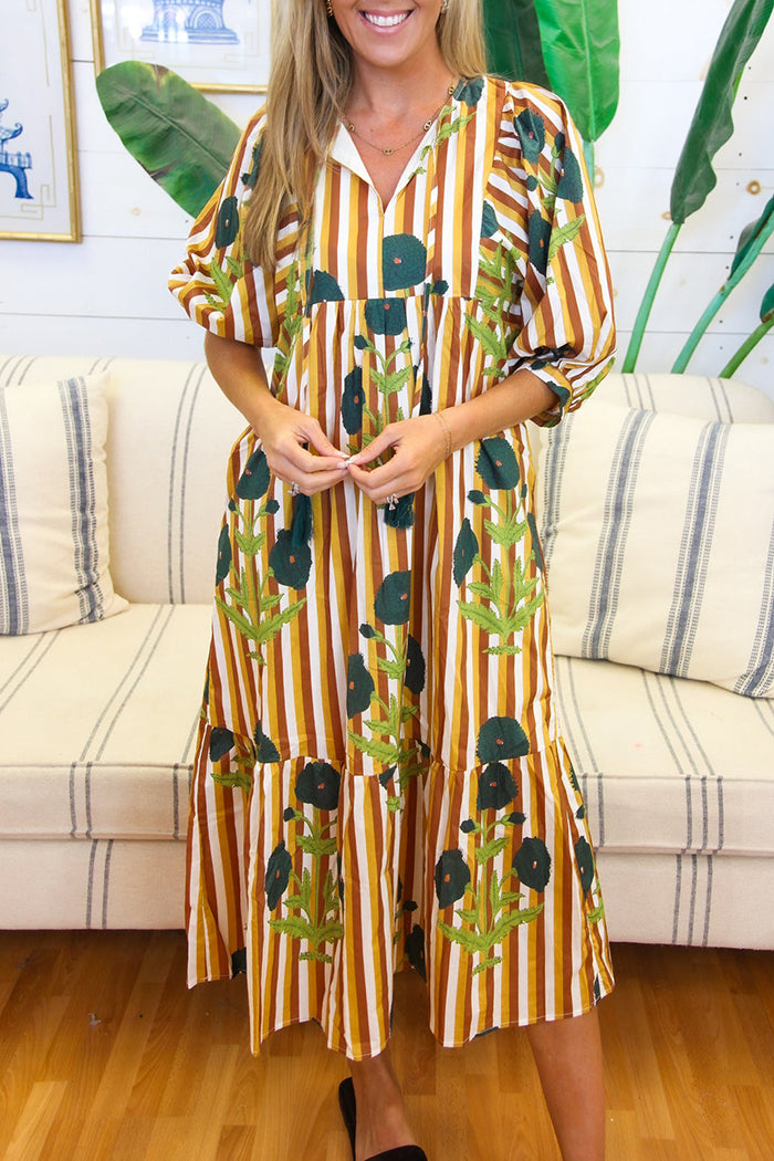 Casual Striped Meadow Dress