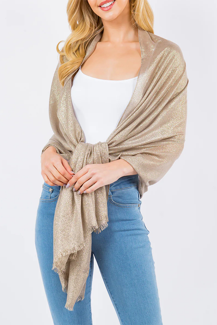 Elegant Shimmer Metallic Shawl