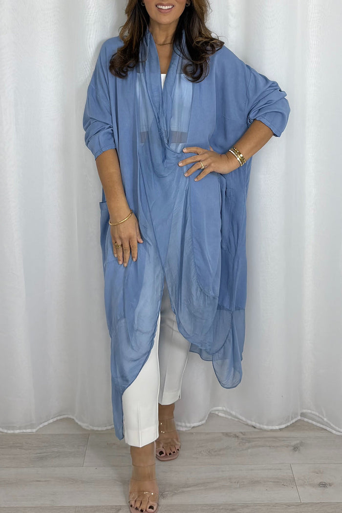 Casual Crossover Drape Pocketed Top