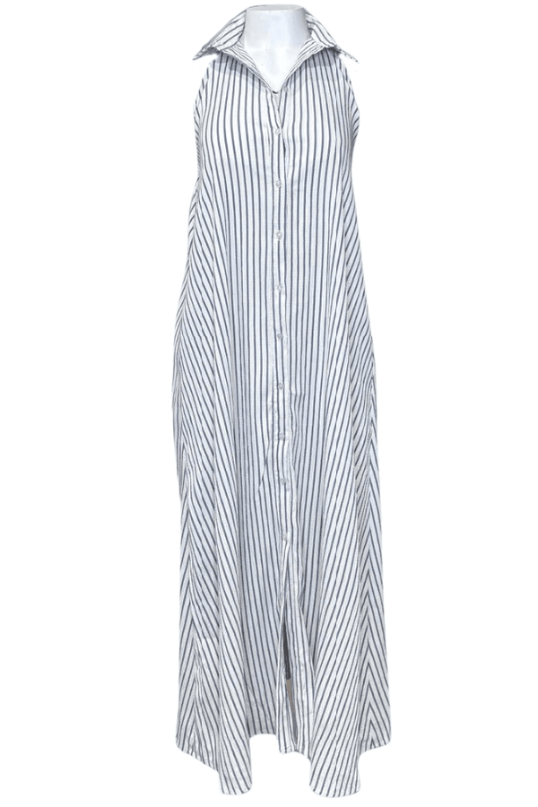 Casual Stripe Backless Dress