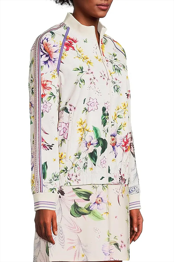 Casual Floral Zipper Jacket
