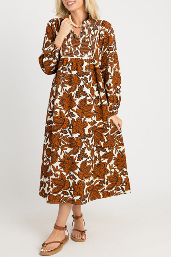 Autumn Blooms Maxi Dress