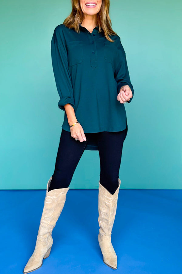 Collaredd Front Pocket Top