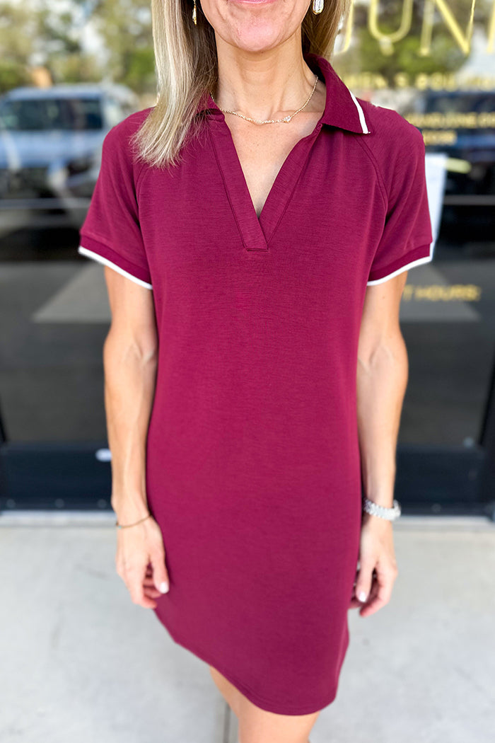 Casual V-Neck Athletic Dress