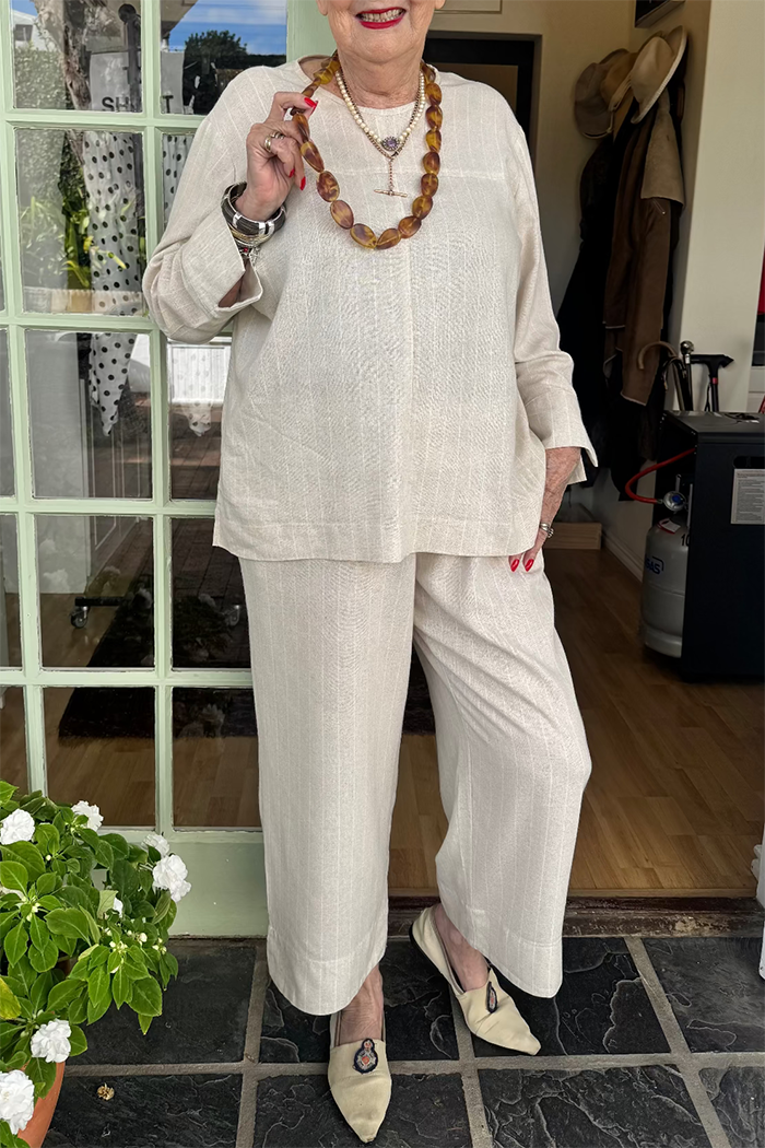 Casual Striped Linen Set