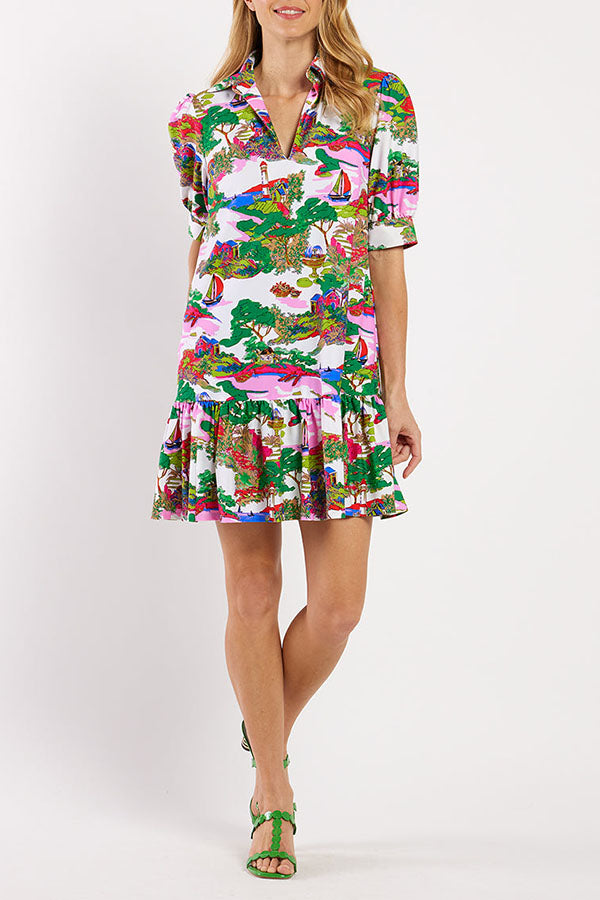 Casual Ruffles Hem Dress