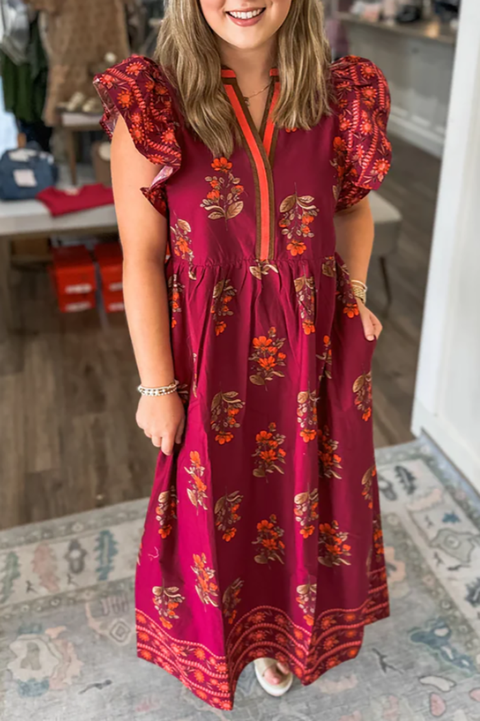 Garnet Tuscan Bloom Dress
