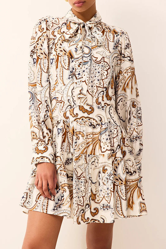 Paisley Print Mini Shirt Dress