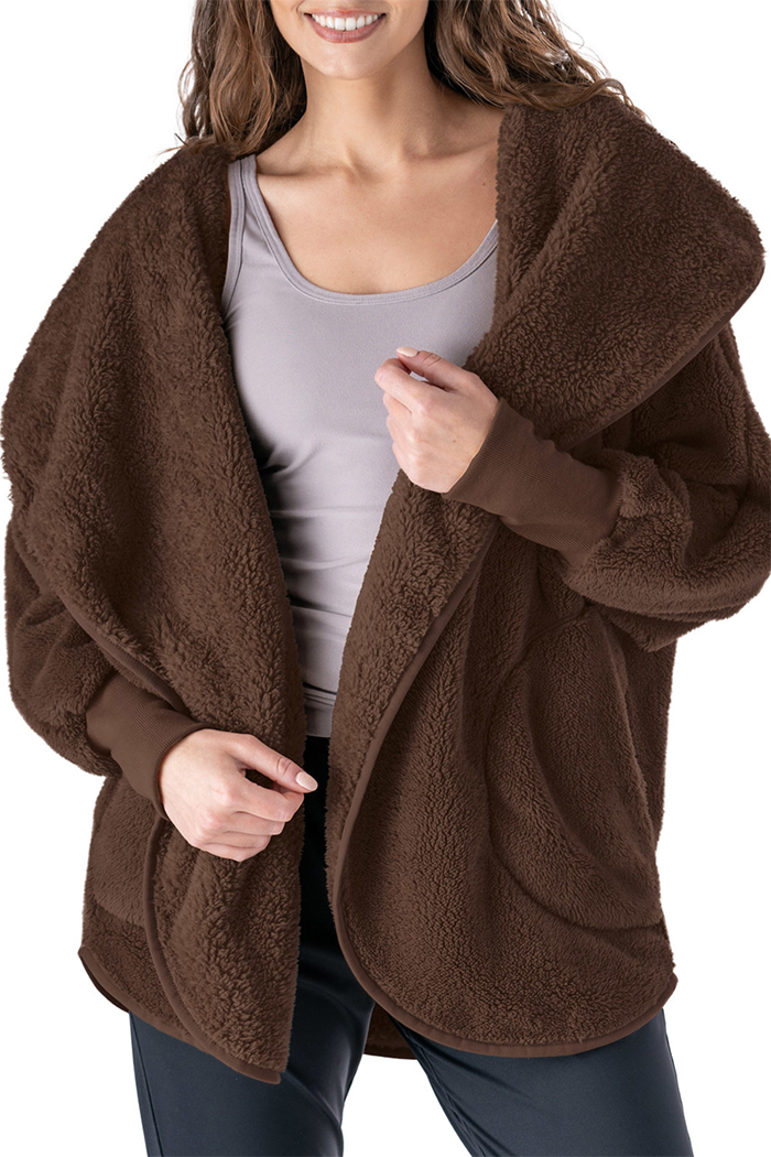 Oversized Pocket Hooded Cardigan