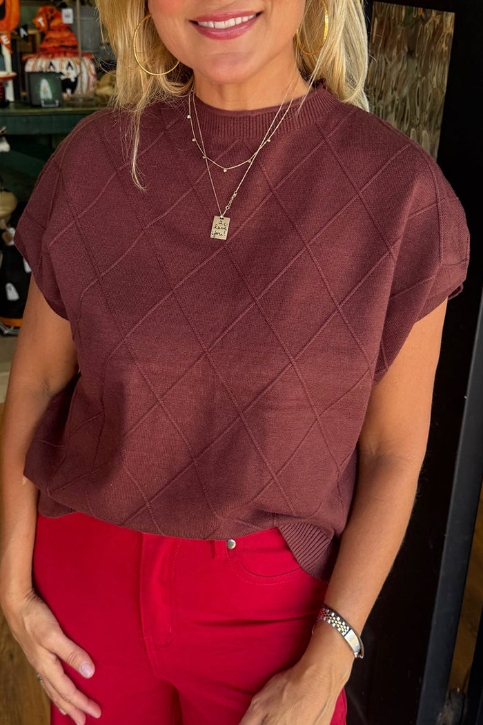 Casual Diamond Patterned Sweater