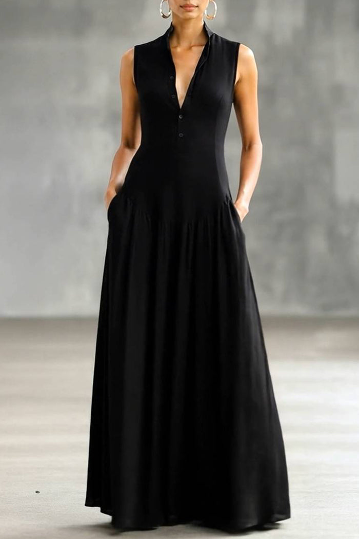 Pocket Sleeveless Maxi Dress