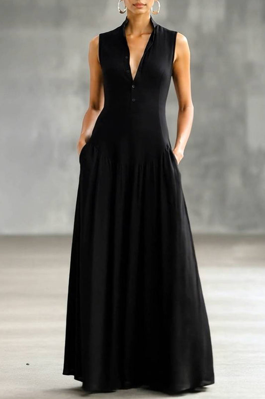 Pocket Sleeveless Maxi Dress