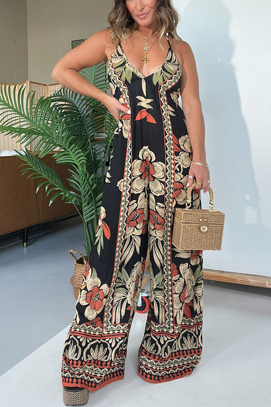 Floral Boho Halter Jumpsuit