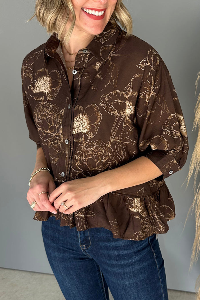 Casual Floral Peplum Top