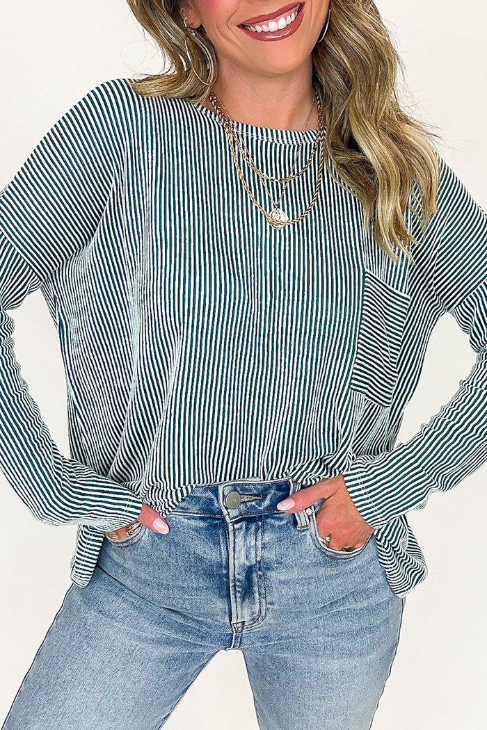 Striped Oversized Long Sleeve Top