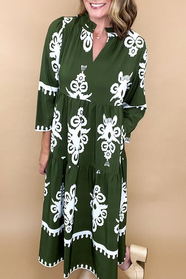 Retro Pattern Pocket Dress