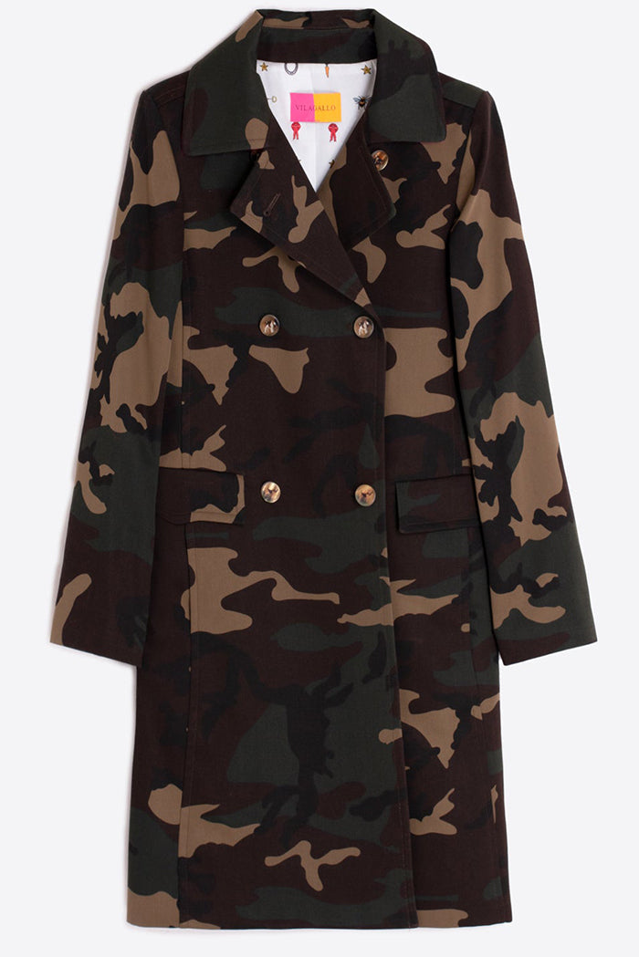 Casual Camo Trench Coat