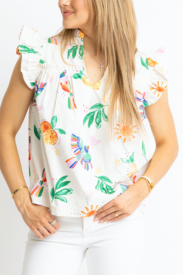 Fruit Flutter Sleeve Top