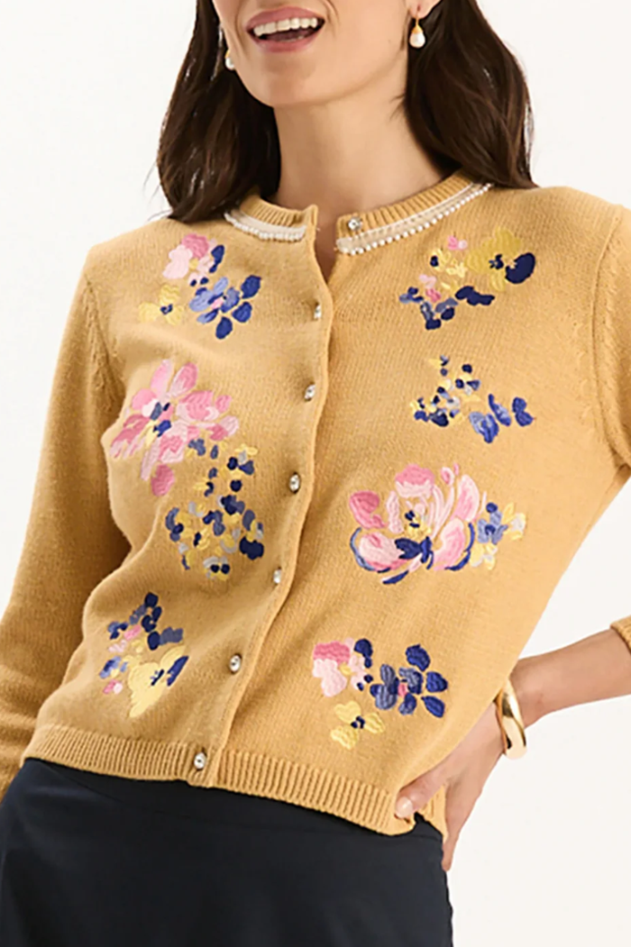 Casual Flora Embroidered Cardigan