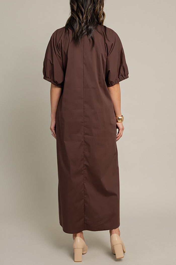 V-Neck Slit Pocket Maxi Dress