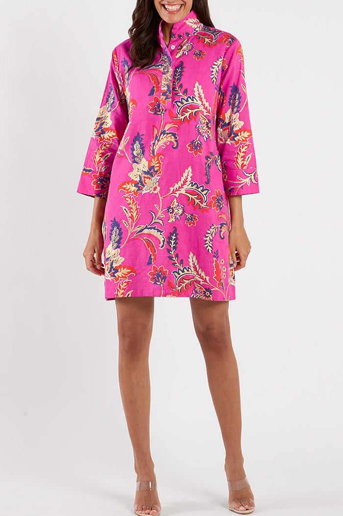 Feathered Floral Pocket Dress