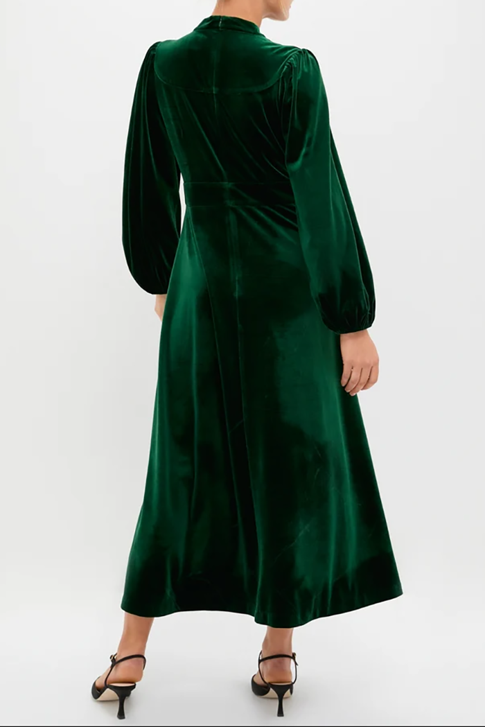 Casual Velvet Button Dress